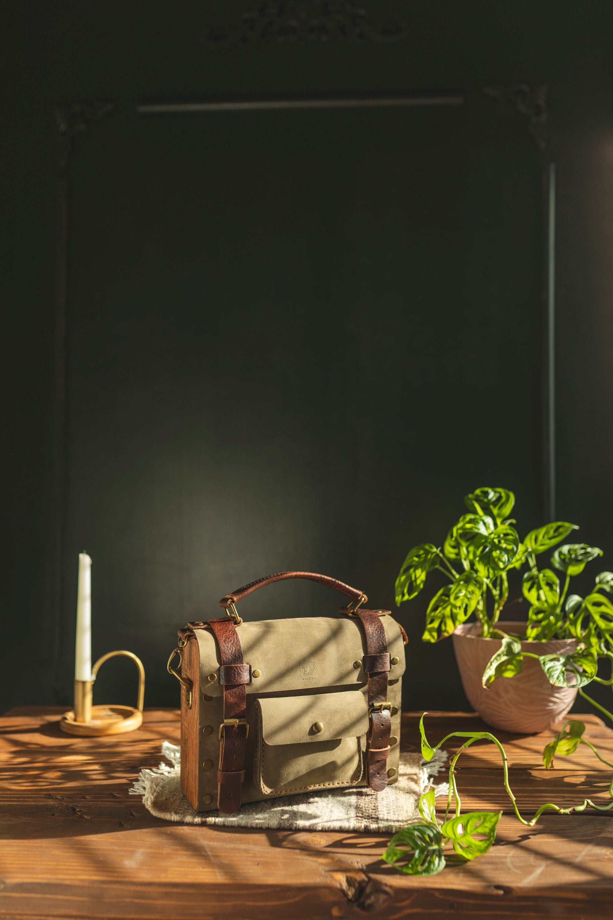 La Encina satchel-Olive